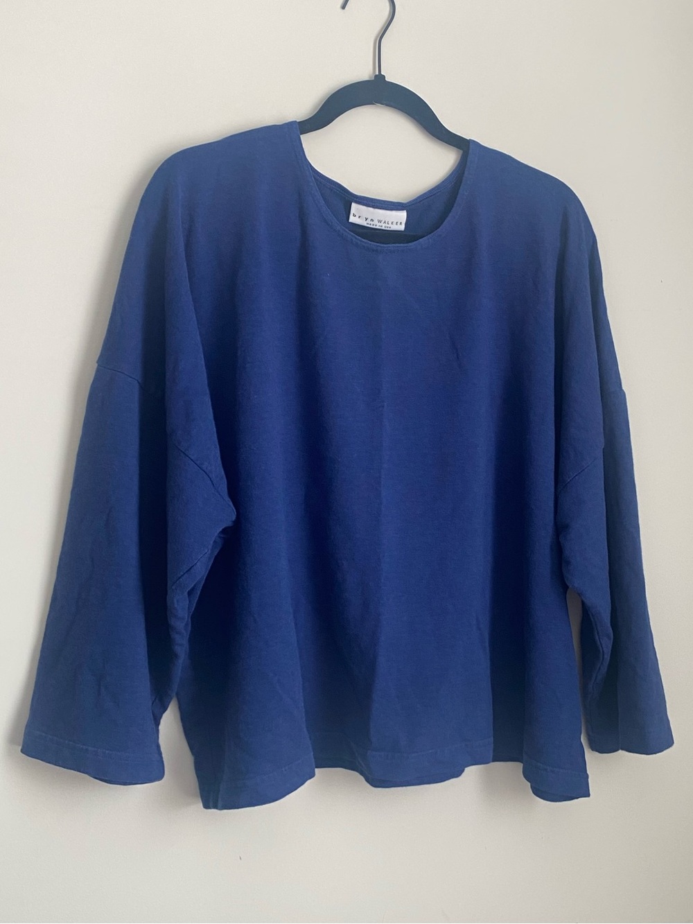 Bryn Walker Boxy Relaxed Fit Blue Short Bamboo Top